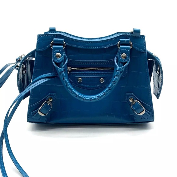 Balenciaga Mini Neo Classic City Croc Embossed Leather Bag - Picture 1 of 9